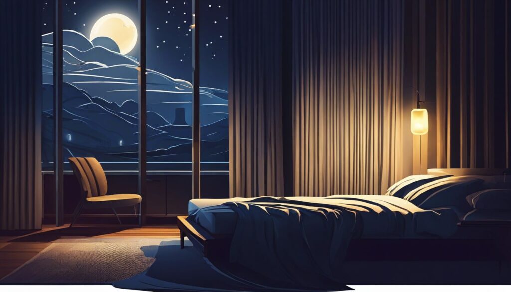 Een vredige slaapkamer met een mysterieus tafereel op het bed.