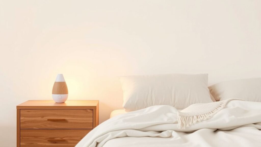 Een comfortabele slaapkamer met bed, kussen en deken.