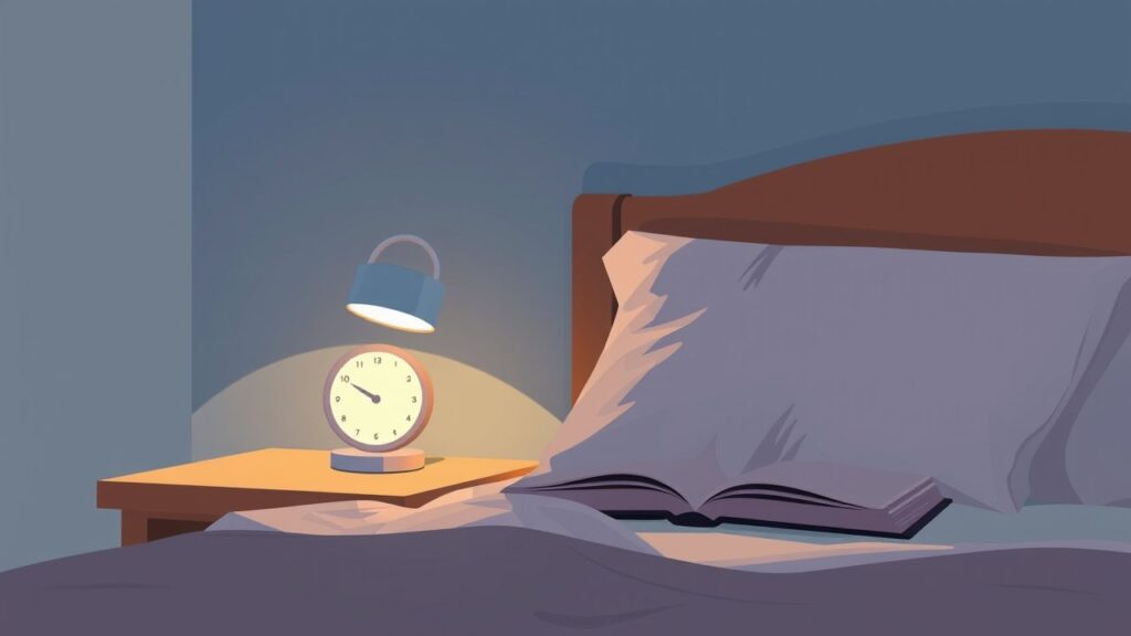 Een gezellige slaapkamer met een ontspannen sfeer op een rustige avond.