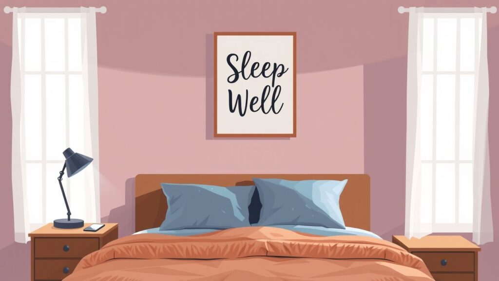 Een gezellige slaapkamer met een comfortabel bed en zachte verlichting.